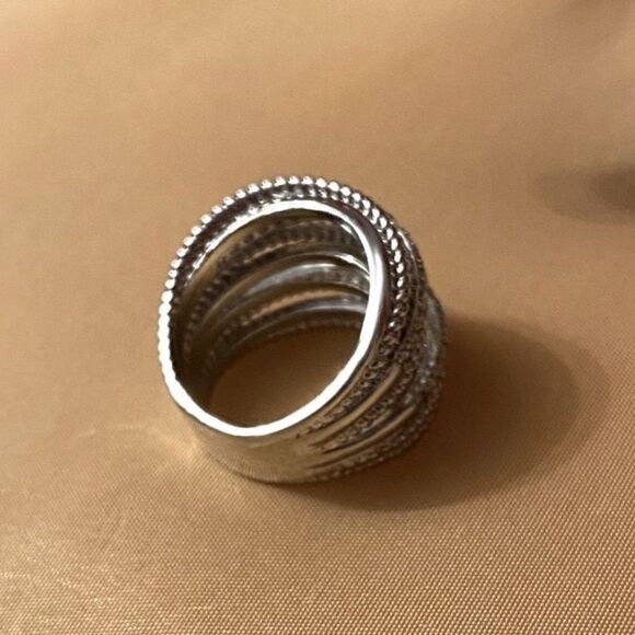 The Moderne Statement band ring in 925 and cubic zirconia - Picture 9 of 9